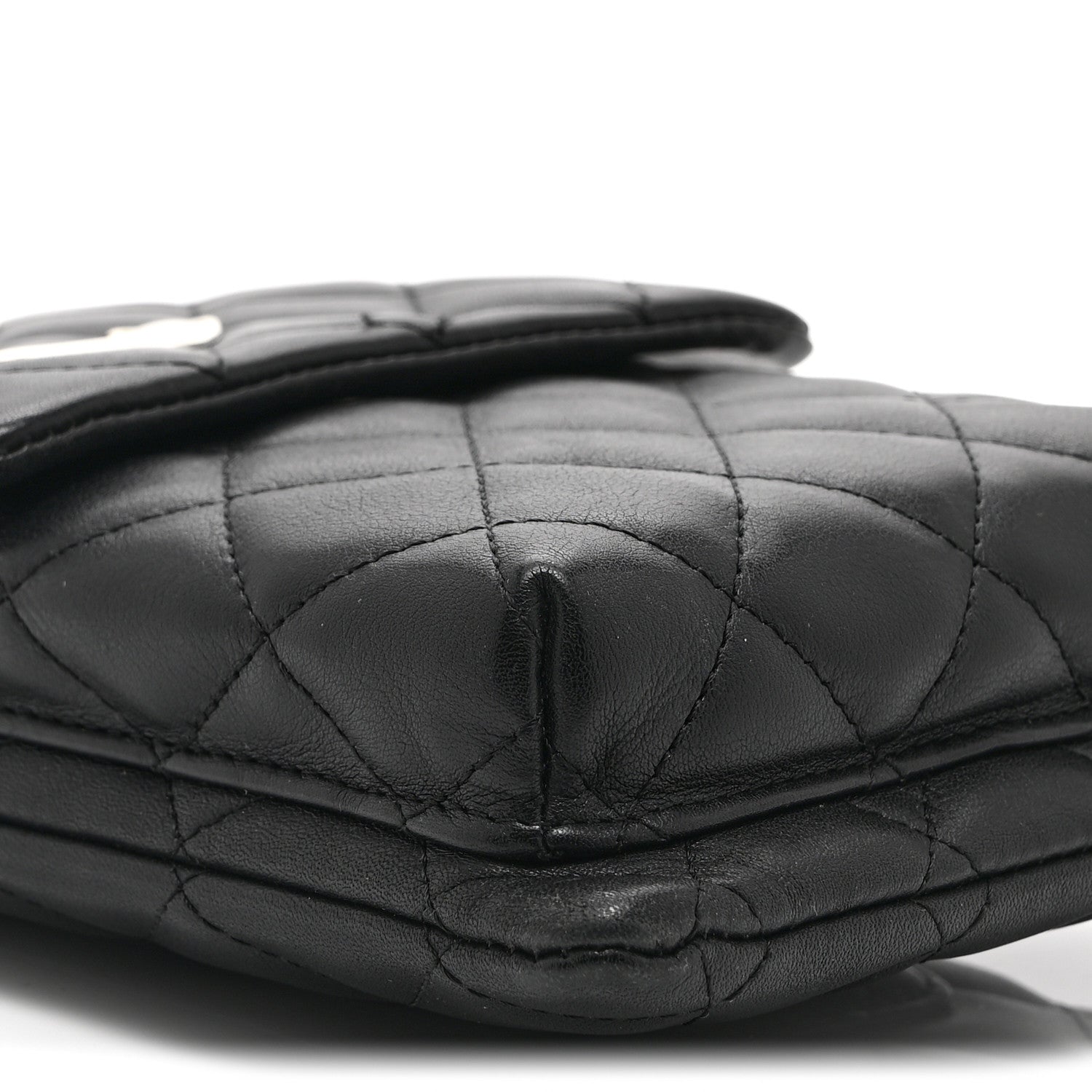 Chanel Calfskin Quilted Cambon Crossbody Messenger Black White