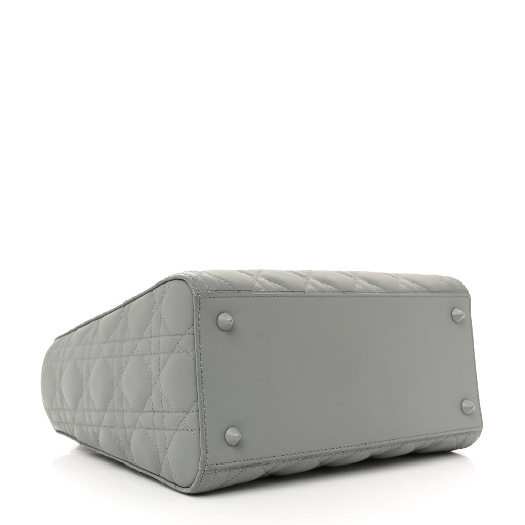 Christian Dior Ultra Matte Calfskin Cannage Medium Lady Dior Grey Stone