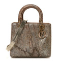 Christian Dior X LEE BUL Treated Calfskin Medium Lady Dior Art Bronze