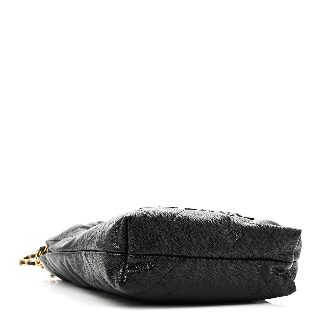 Chanel Shiny Caviar Quilted Monochrome Mini Chanel 22 Black