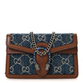 Gucci New Denim GG Monogram Dollar Calfskin Enamel Super Mini Dionysus Shoulder Bag Blue Tea Cuir Epilog Electric Blue