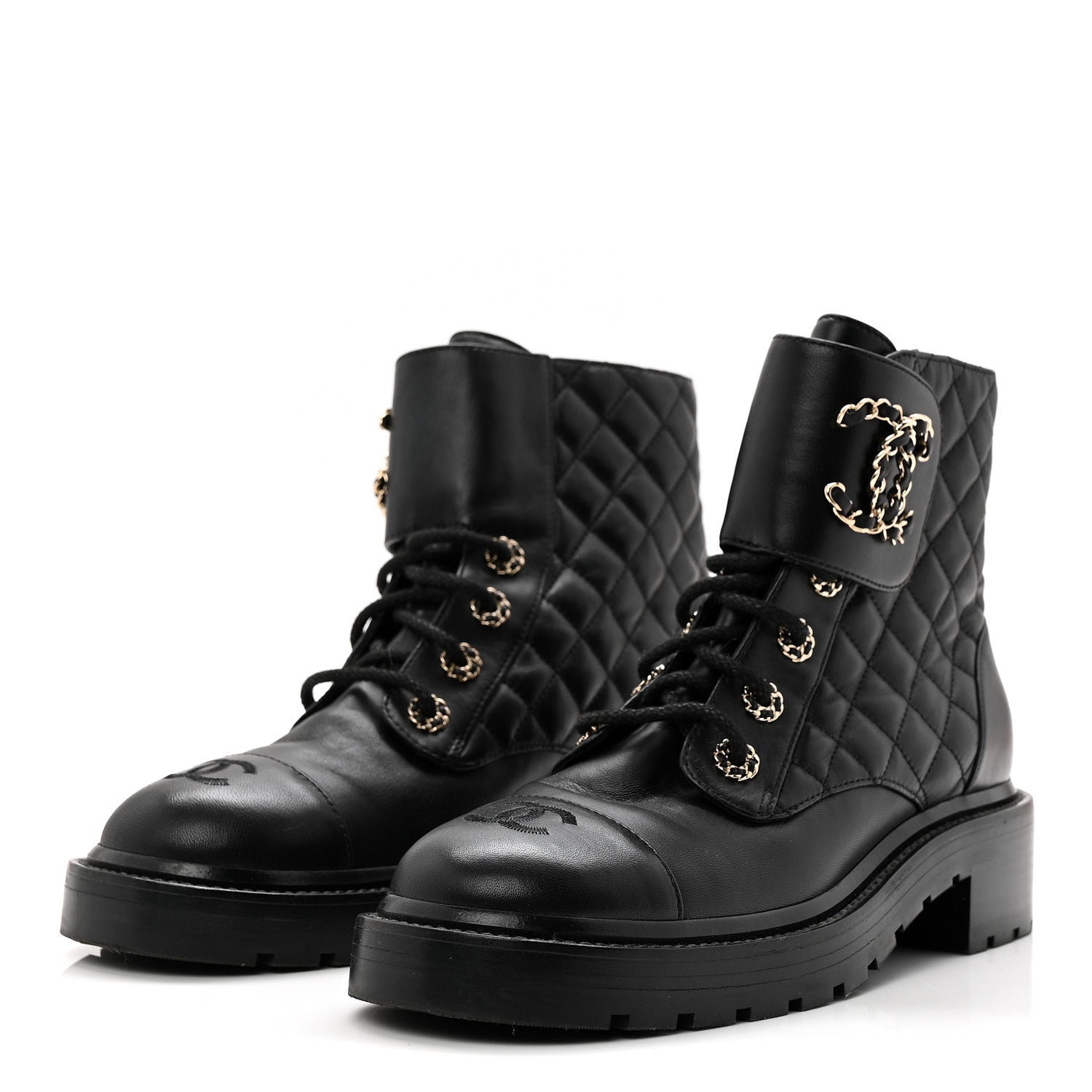 Calfskin Cap Toe CC Riding Boots 39 Black