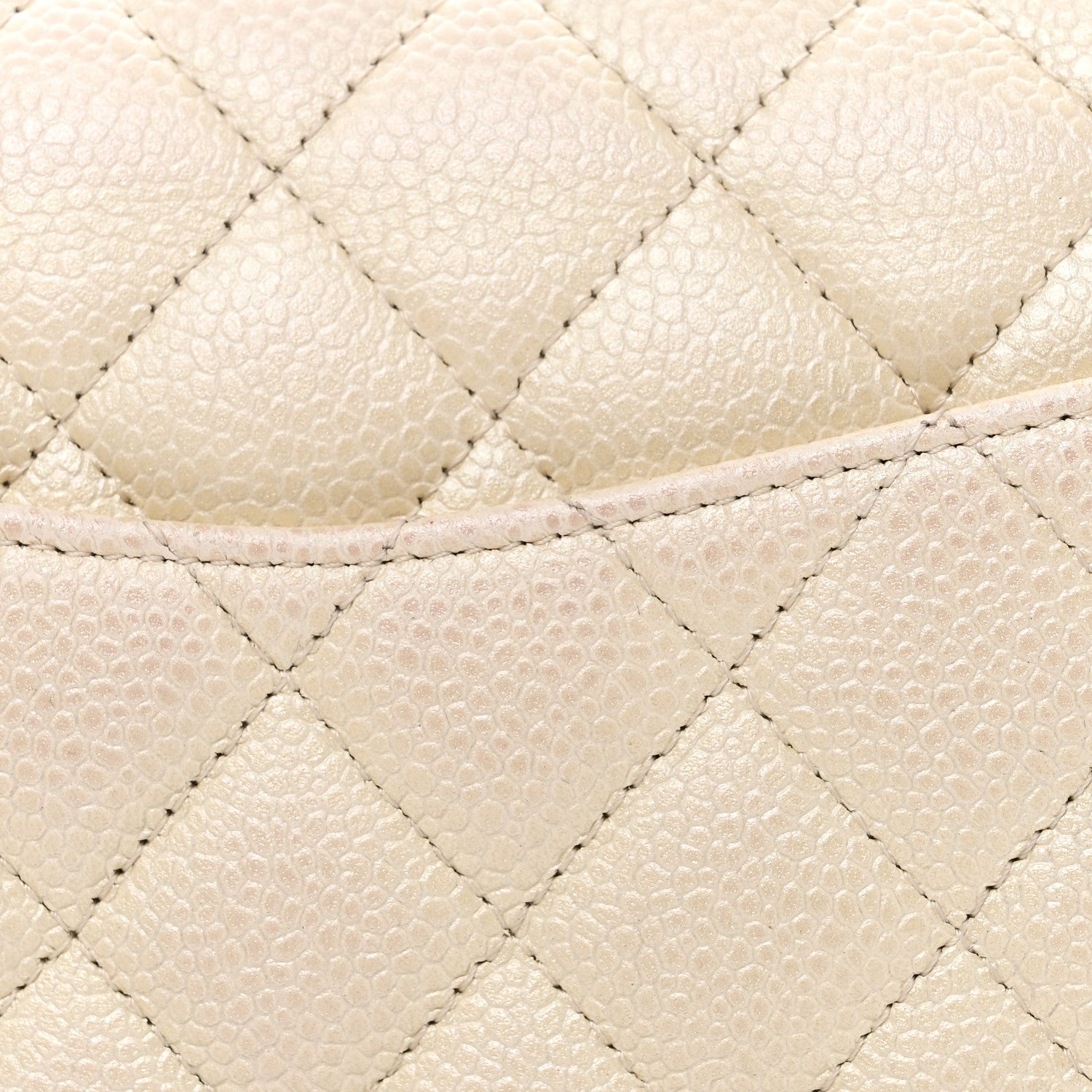 Chanel Iridescent Caviar Quilted Medium Double Flap White