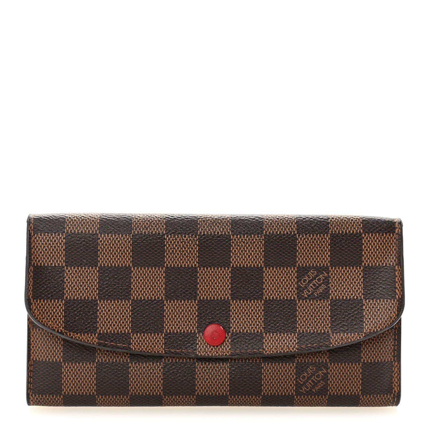 Louis Vuitton Damier Ebene Emilie Wallet Red