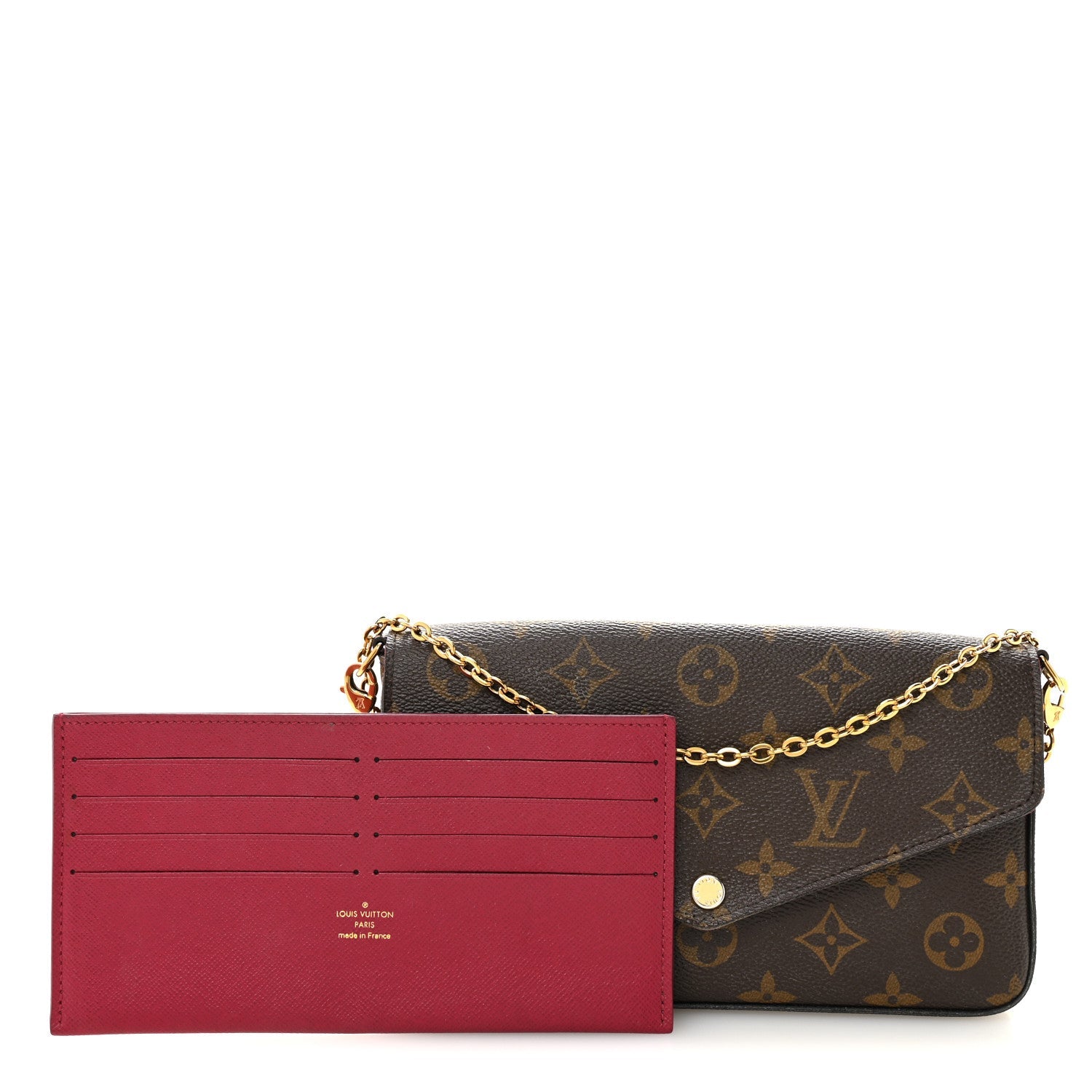 Louis Vuitton Monogram Pochette Felicie Chain Wallet Fuchsia