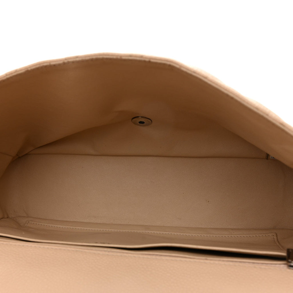 Chanel Caviar Quilted Jumbo Single Flap Beige Clair