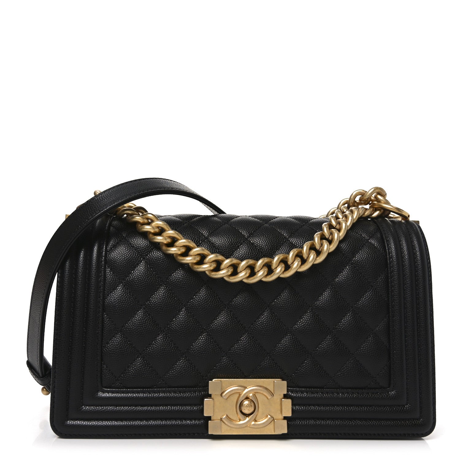 Chanel Caviar Quilted Medium Boy Flap Black