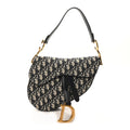 Christian Dior Oblique Saddle Bag Blue