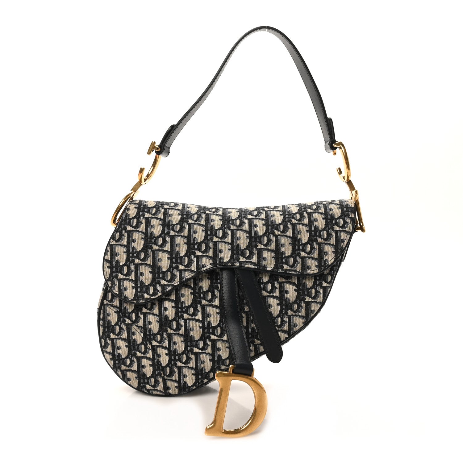 Christian Dior Oblique Saddle Bag Blue