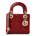 Christian Dior Patent Cannage Mini Lady Dior Red