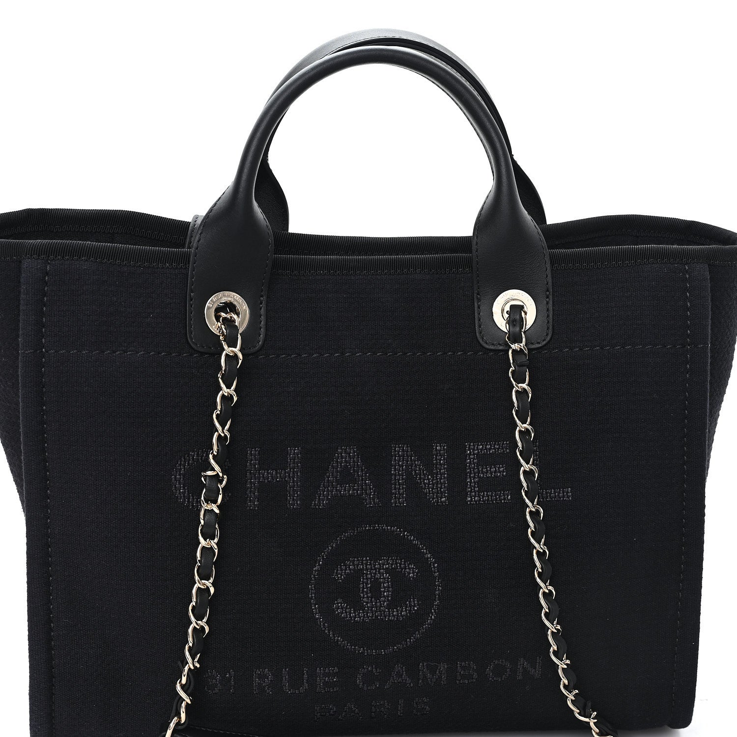 Chanel Mixed Fibers Small Deauville Tote Black
