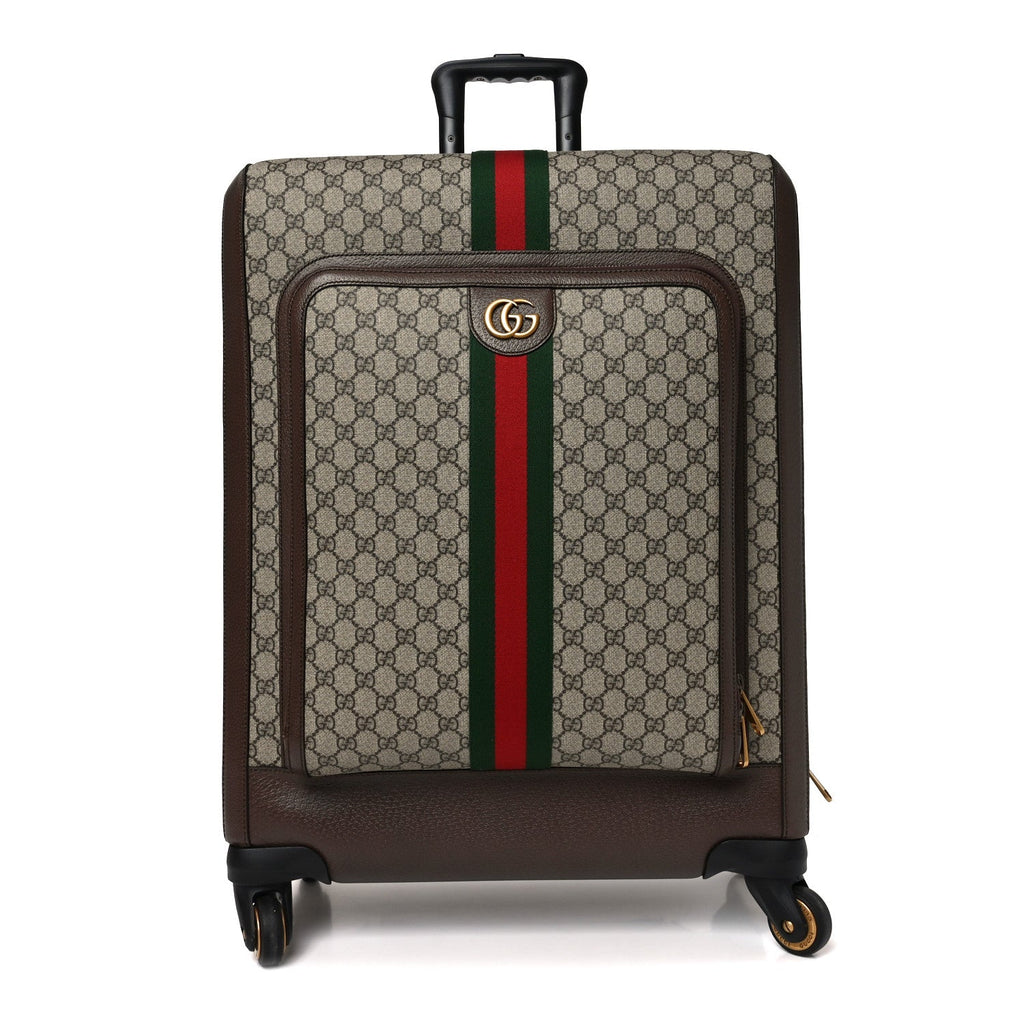 Gucci GG Supreme Monogram Web Medium Savoy Trolley Beige Ebony
