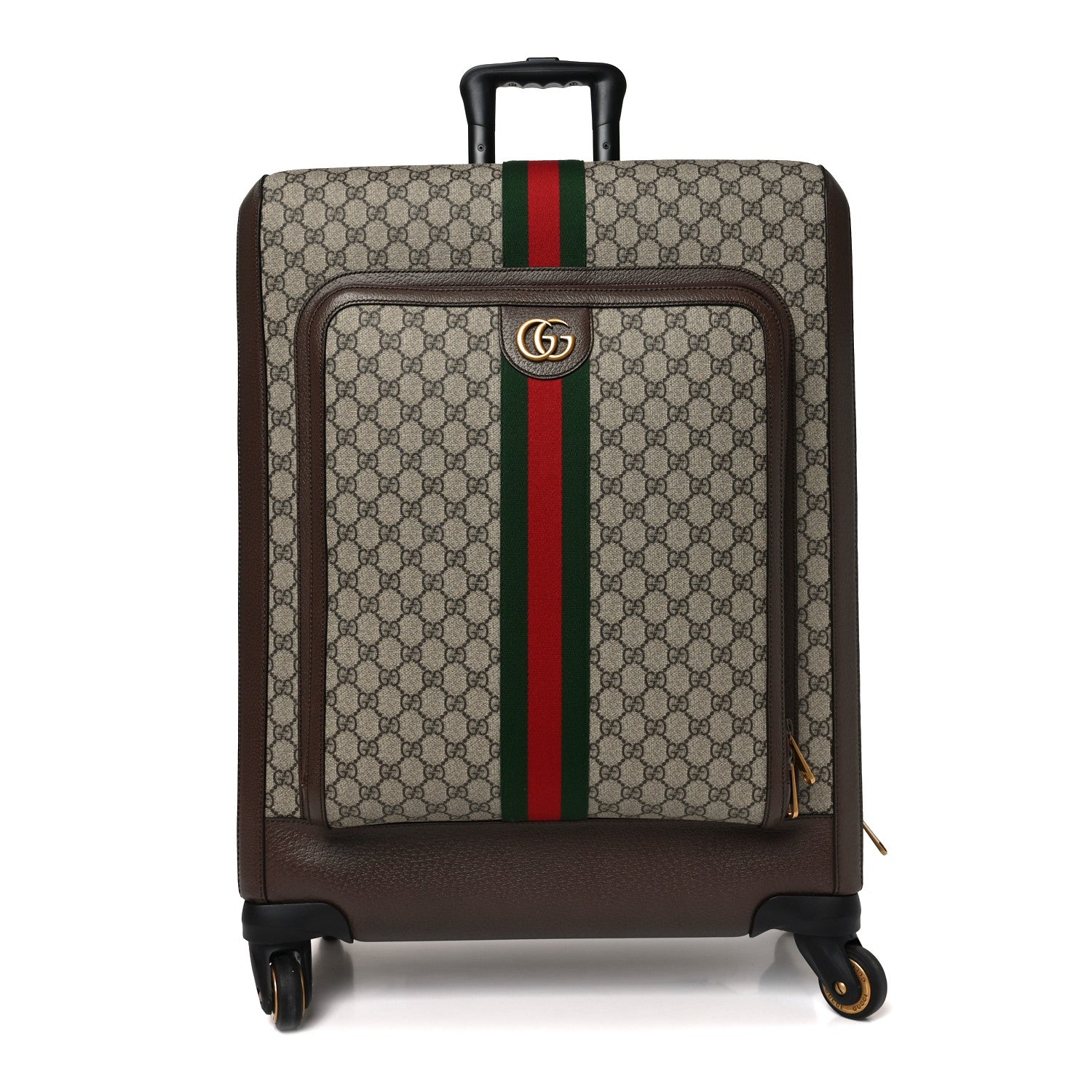 Gucci GG Supreme Monogram Web Medium Savoy Trolley Beige Ebony