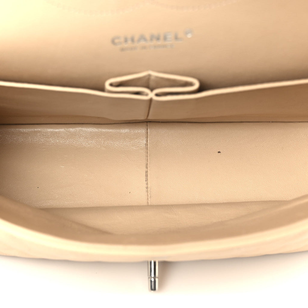 Chanel Caviar Quilted Jumbo Double Flap Beige