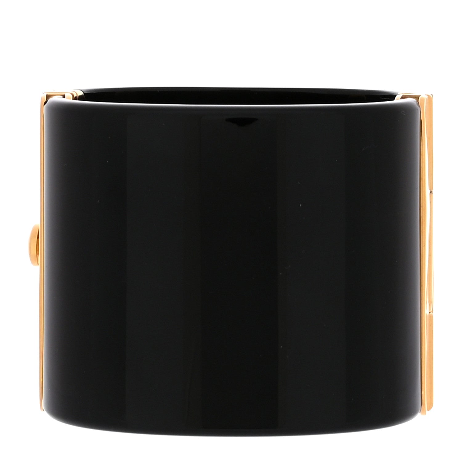 Resin CC Paris Button Cuff Bracelet Black Gold