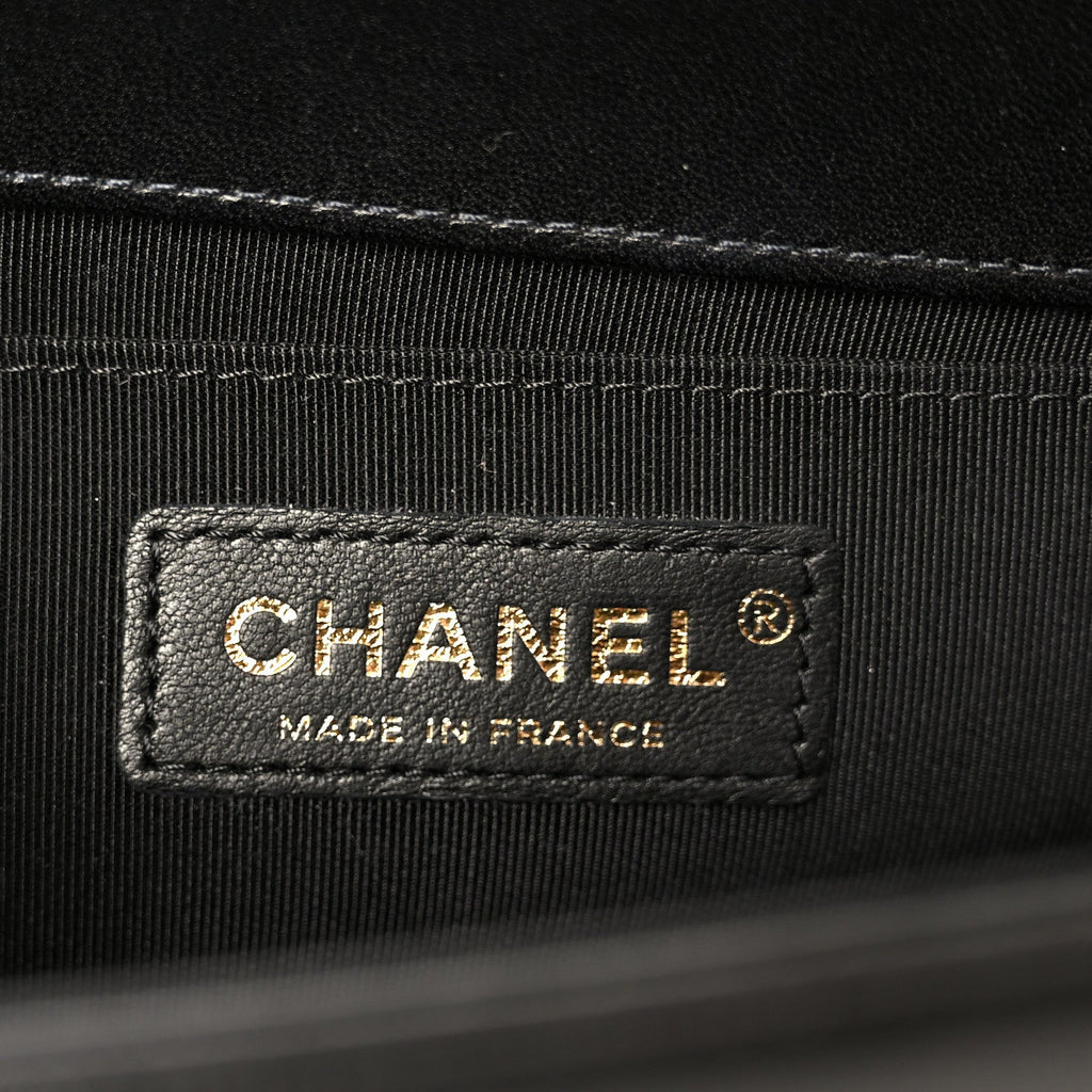 Chanel Lambskin Quilted Medium Boy Flap Black