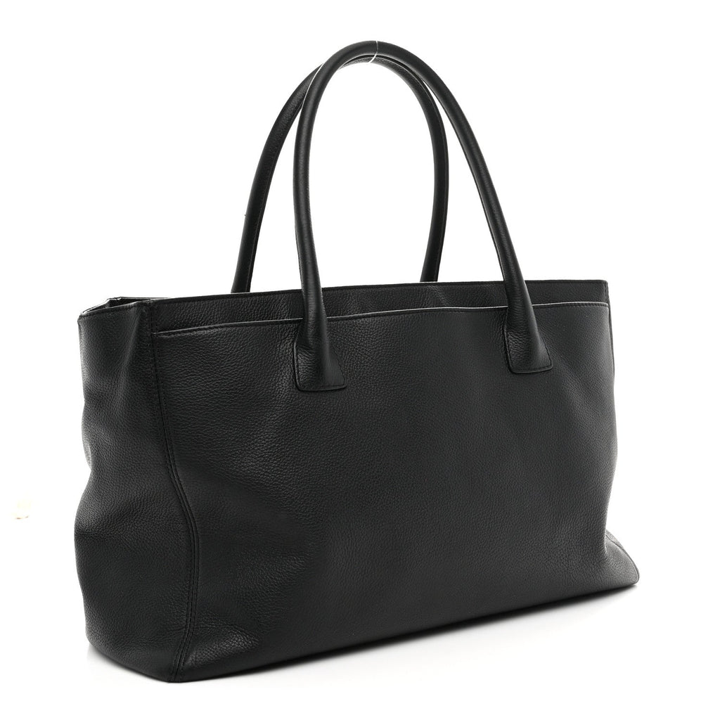 Chanel Calfskin Cerf Executive Shopper Tote Black