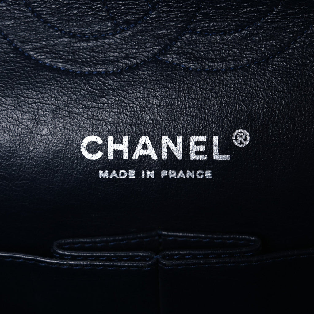 Chanel Metallic Lambskin Quilted Medium Double Flap Turquoise