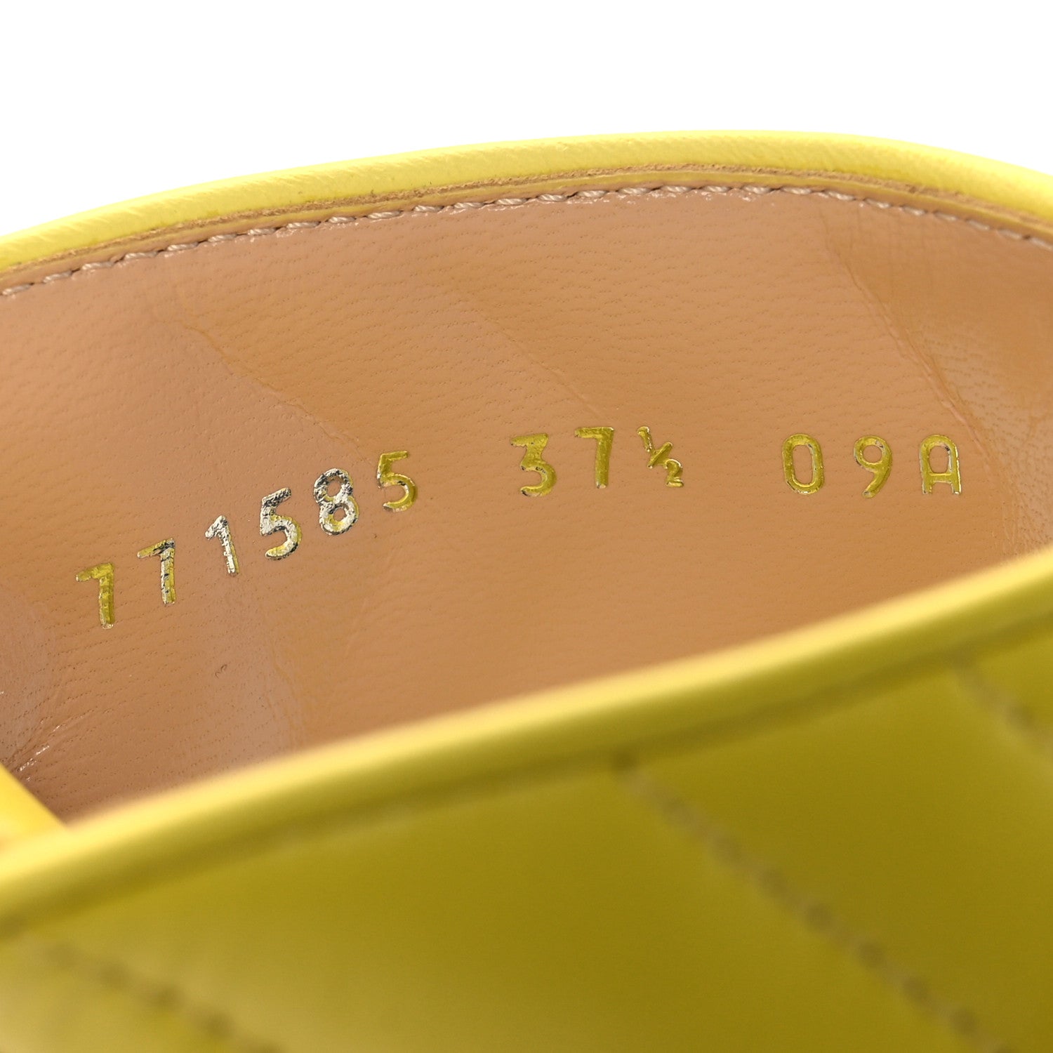 Gucci Nappa Charlotte Double G Marmont Thong Sandals 37.5 Acid Lime