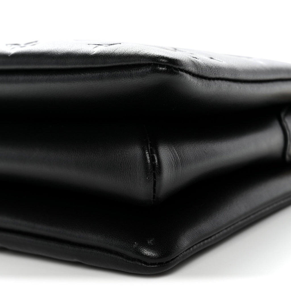 Louis Vuitton Lambskin Embossed Monogram Coussin BB Black