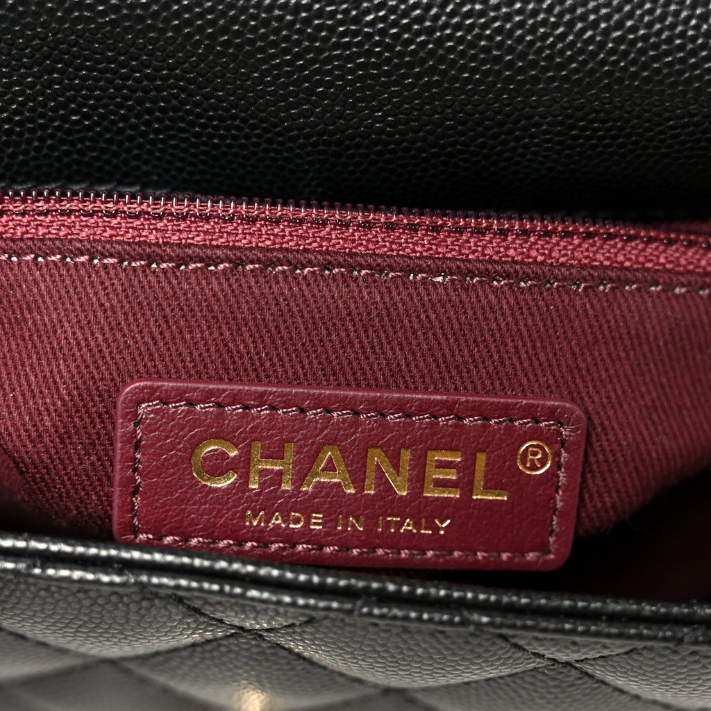 Chanel Caviar Quilted Mini Coco Handle Flap Black