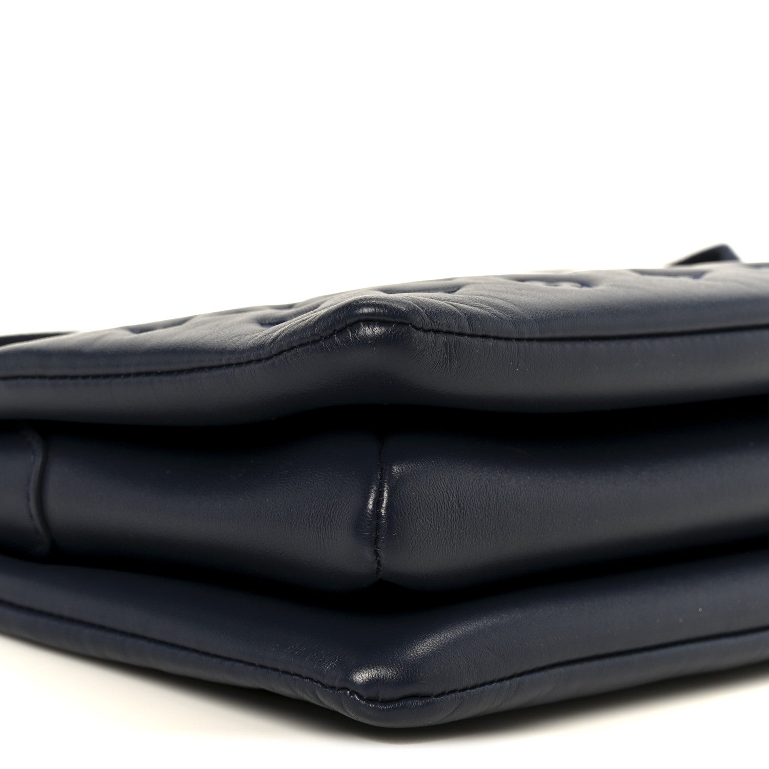 Louis Vuitton Lambskin Embossed Monogram Coussin PM Navy