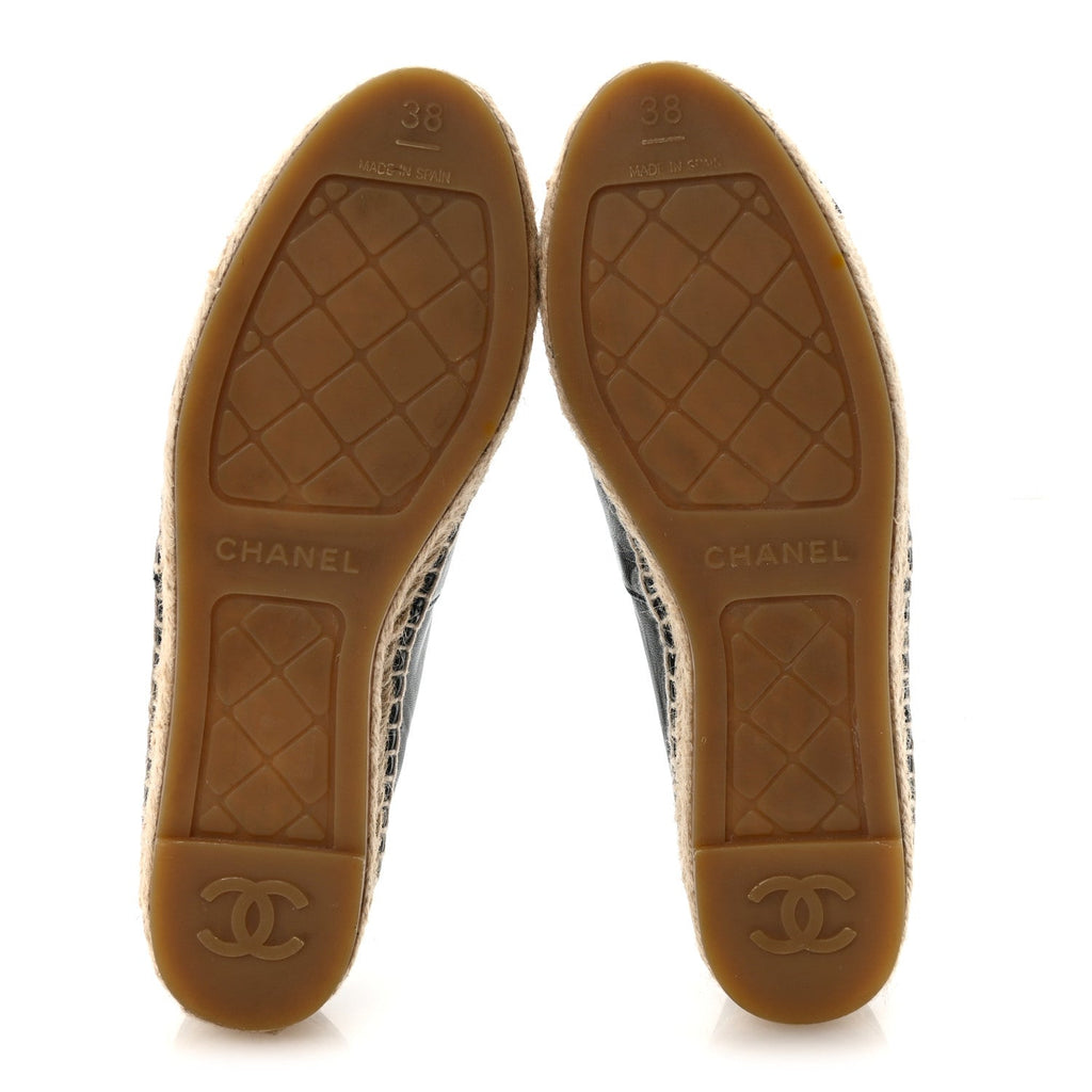 Lambskin CC Espadrilles 38 Black