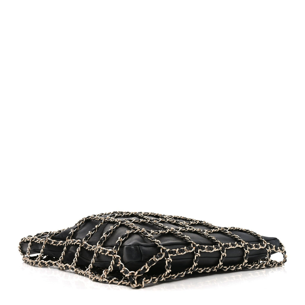 Chanel Lambskin Large Shopping Chain Tote Black
