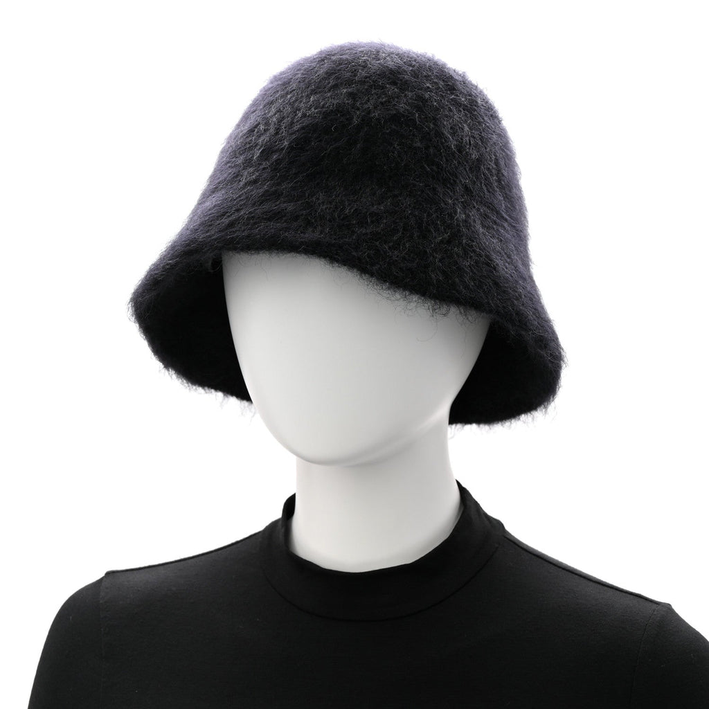 Louis Vuitton Mohair Wool LV Fluffy Hat Black