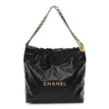 Chanel Shiny Calfskin Quilted Small Chanel 22 Black