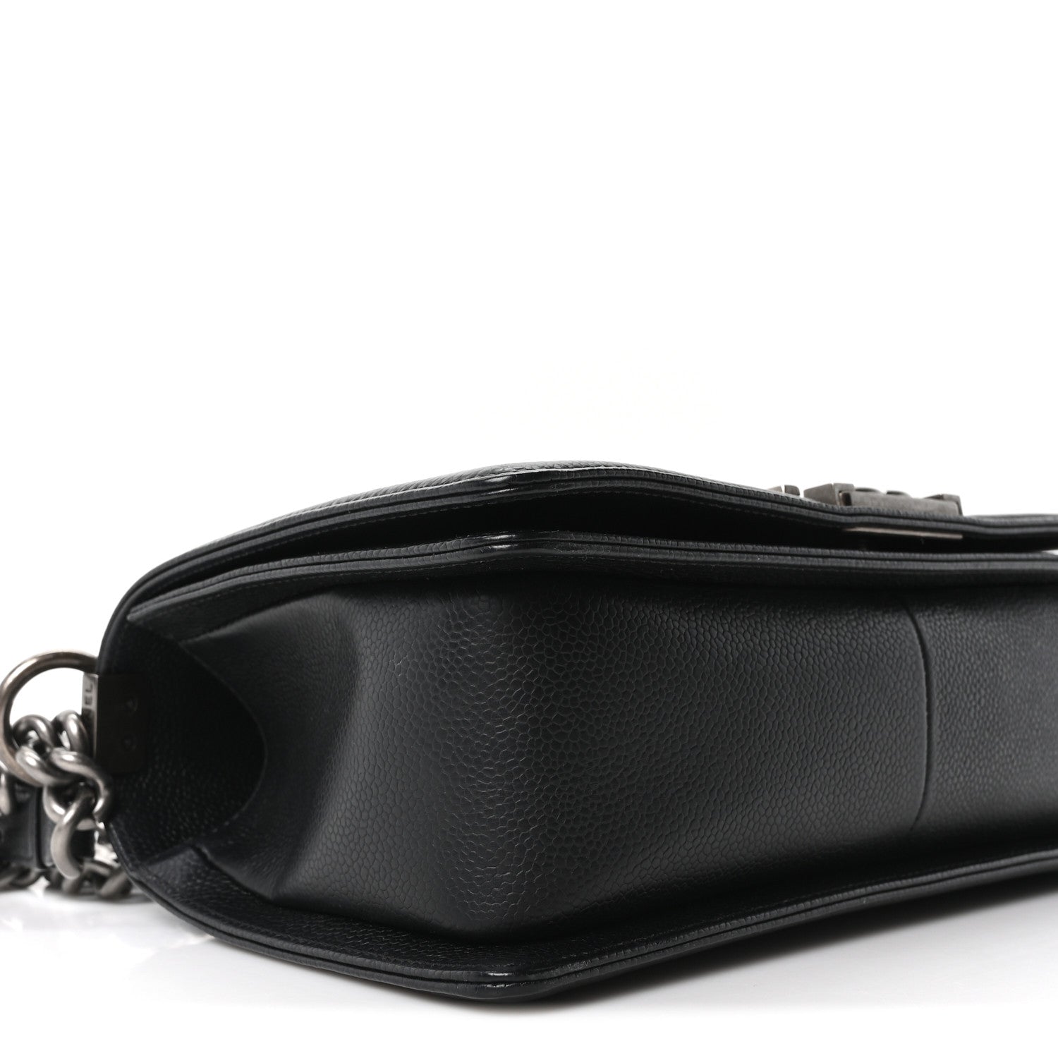 Chanel Caviar Chevron Quilted Medium Boy Flap Black