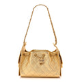 Chanel Metallic Caviar Quilted Mini Chanel 25 Handbag Gold