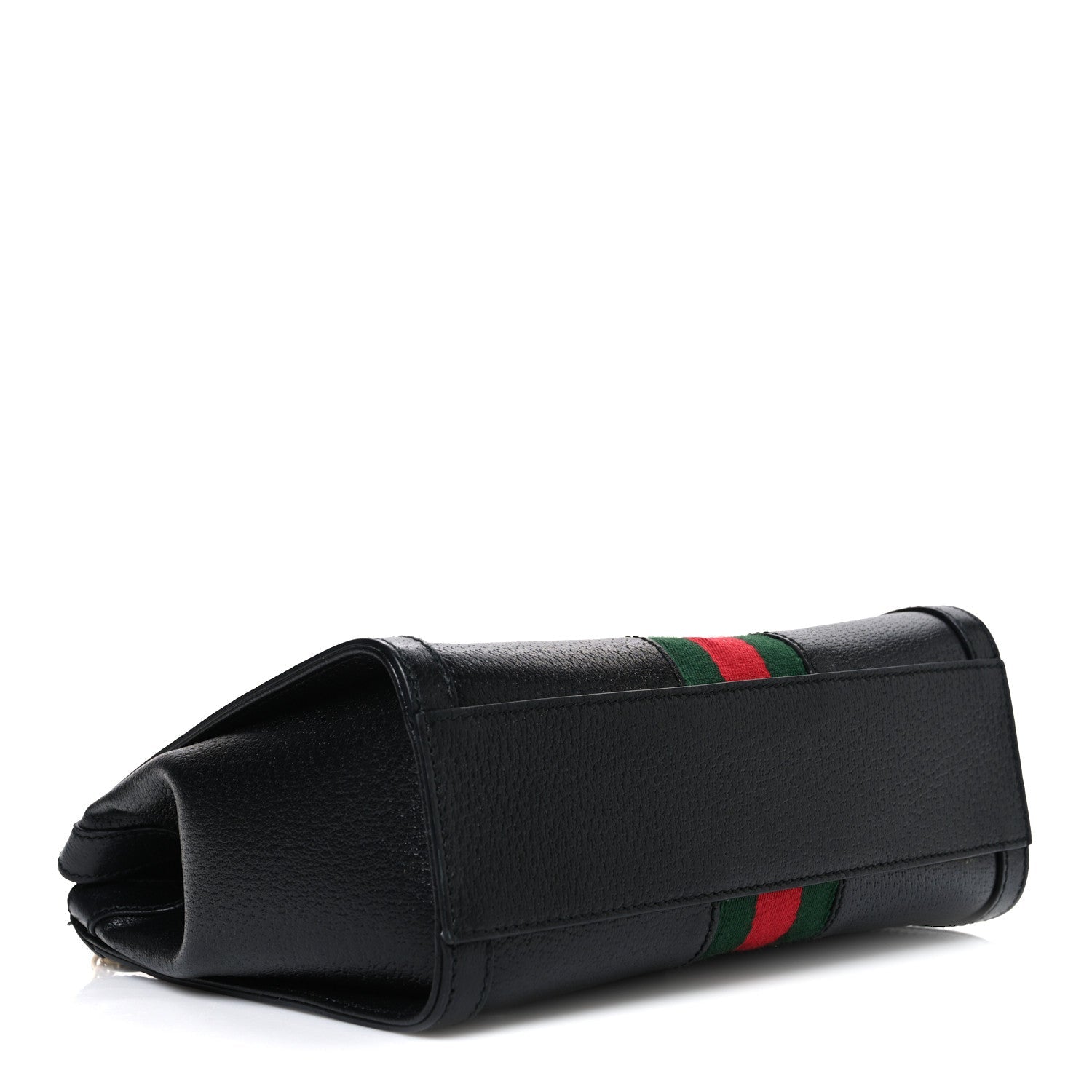 Gucci Textured Calfskin Web Small Ophidia Tote Bag Black
