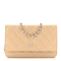 Chanel Caviar Quilted Wallet on Chain WOC Beige
