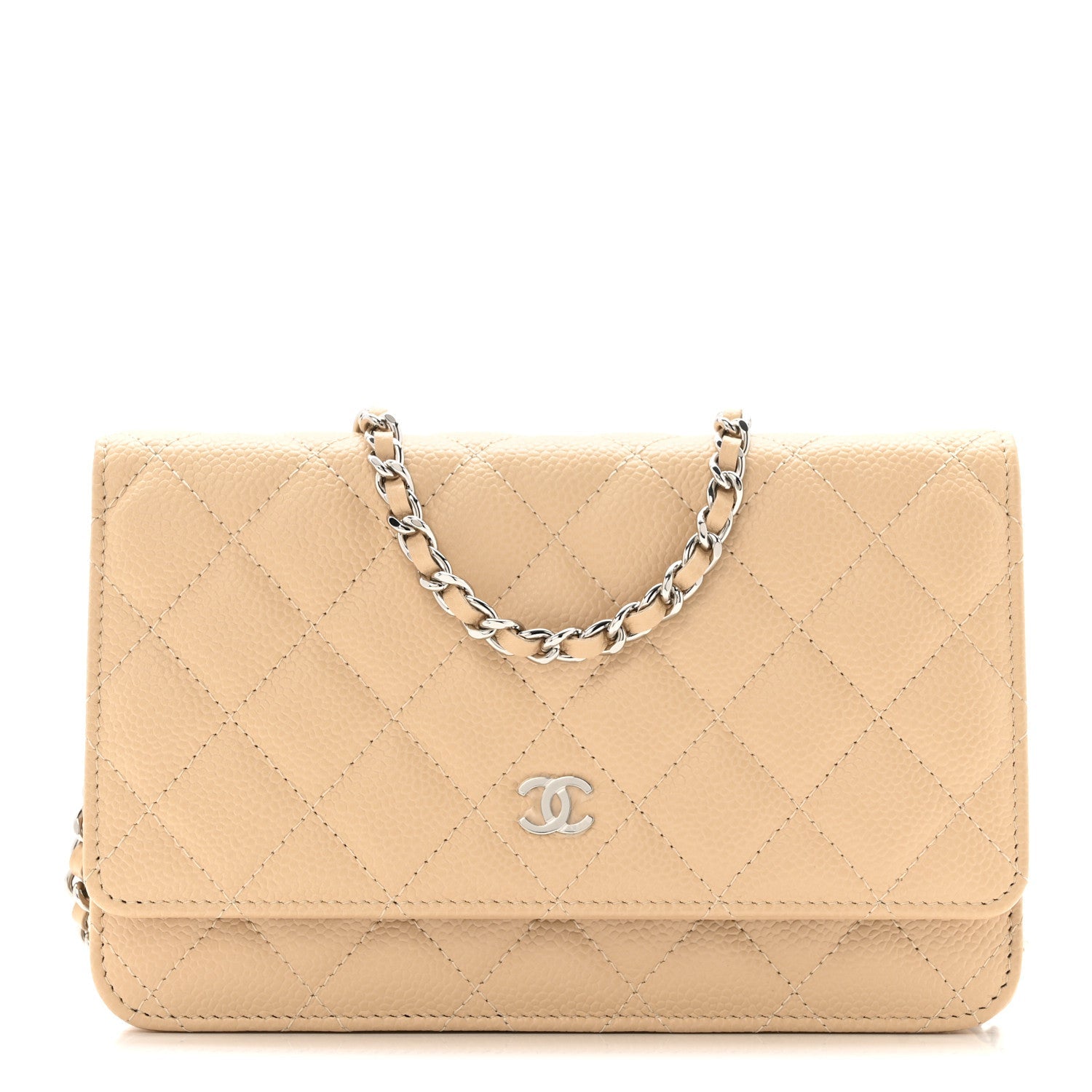 Chanel Caviar Quilted Wallet on Chain WOC Beige