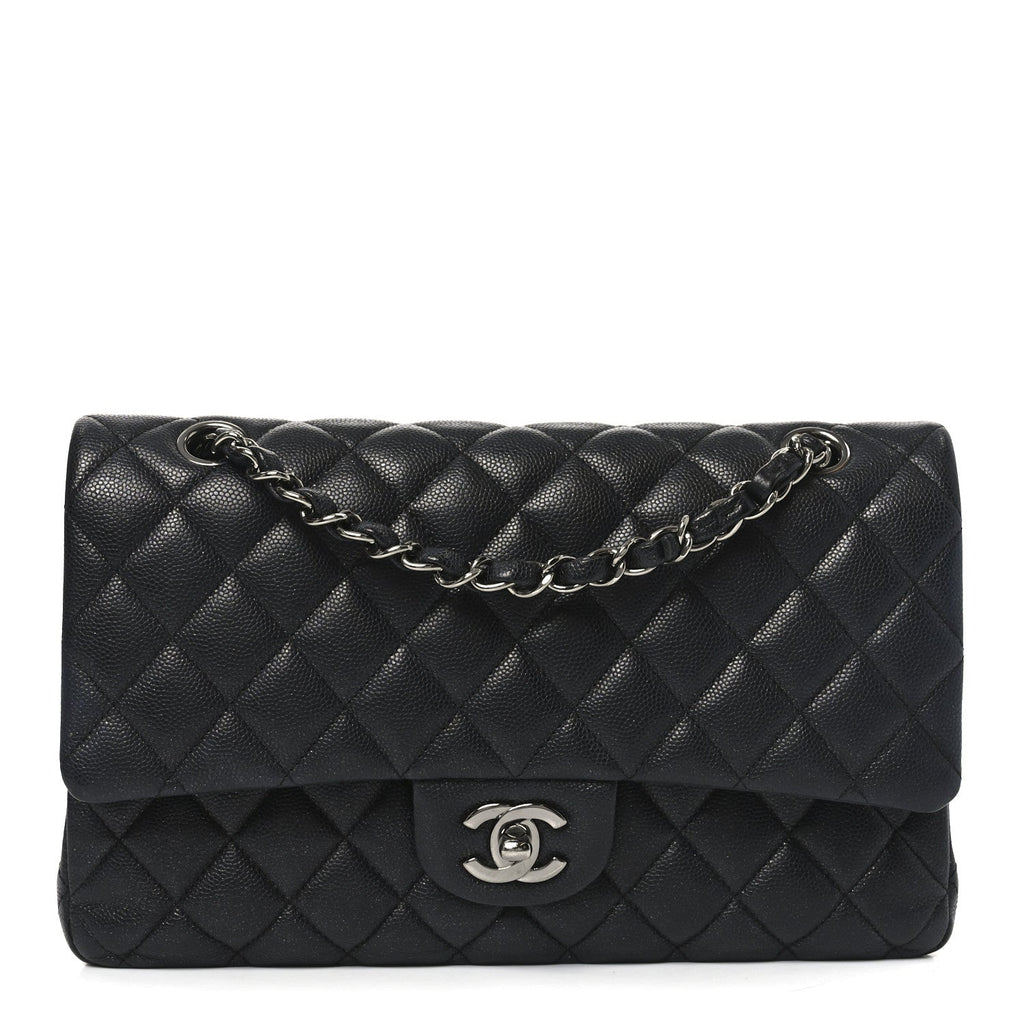 Chanel Iridescent Caviar Quilted Medium Double Flap Black