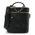 Chanel Lambskin Timeless Vanity Cosmetic Case Black