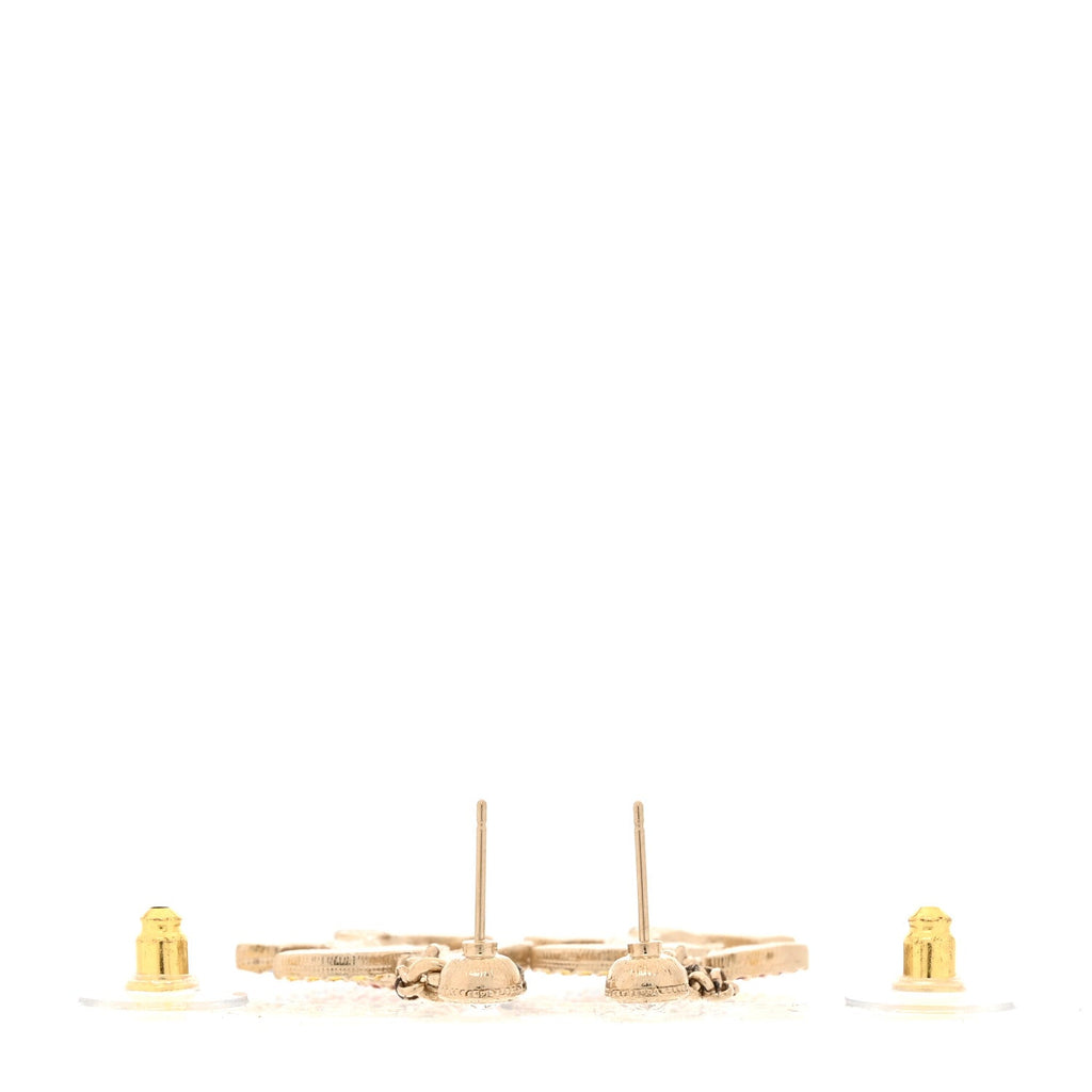 Crystal CC Drop Earrings Gold Multicolor