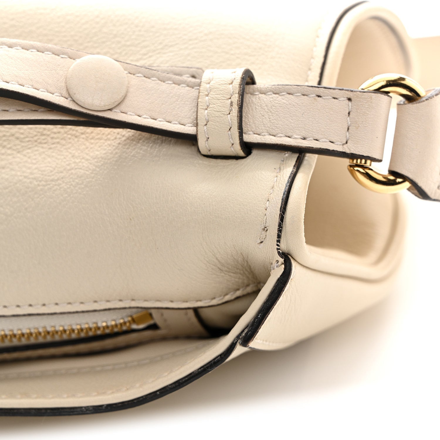 Gucci Roxy Calfskin Blondie Chain Shoulder Flap Bag Mystic White
