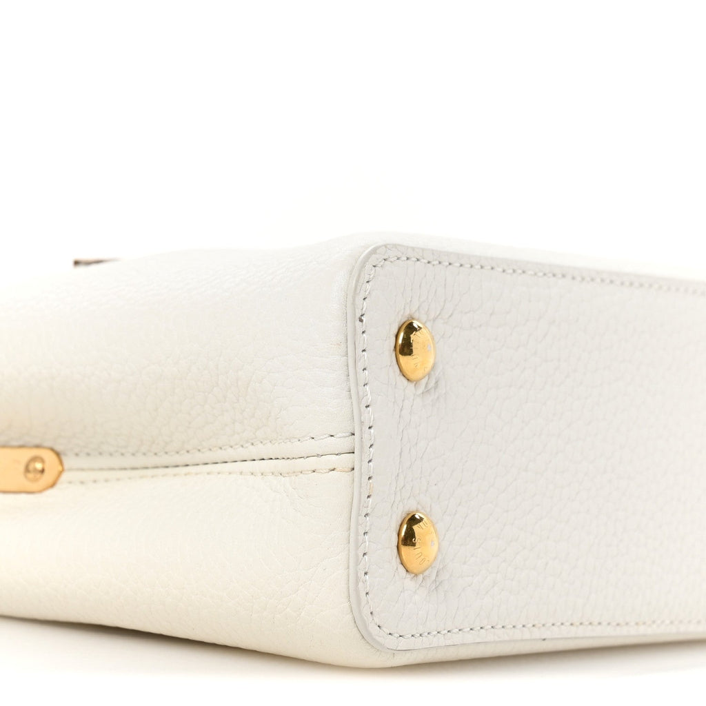 Louis Vuitton Taurillon Ayers Capucines Mini White Snow White