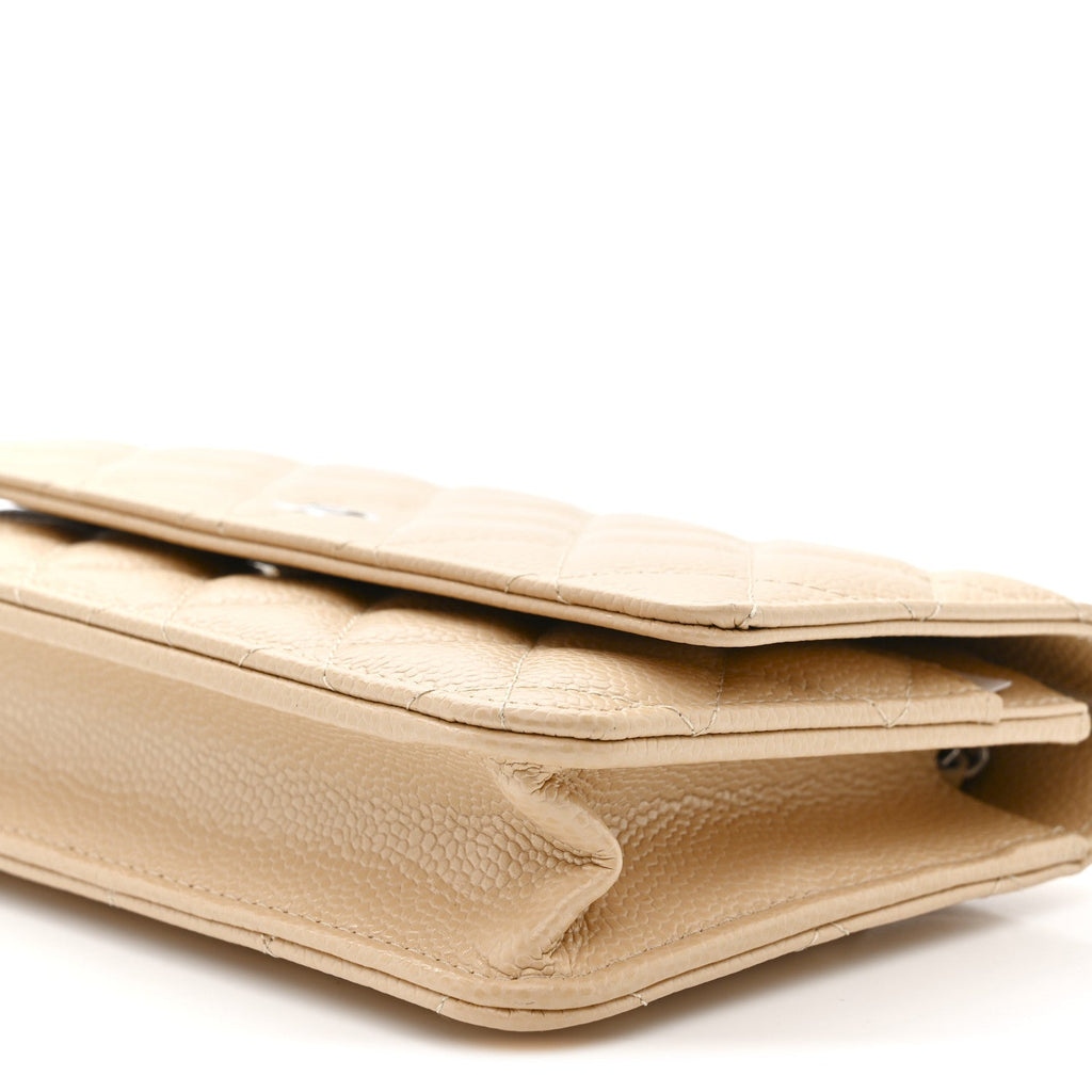 Chanel Caviar Quilted Wallet on Chain WOC Beige