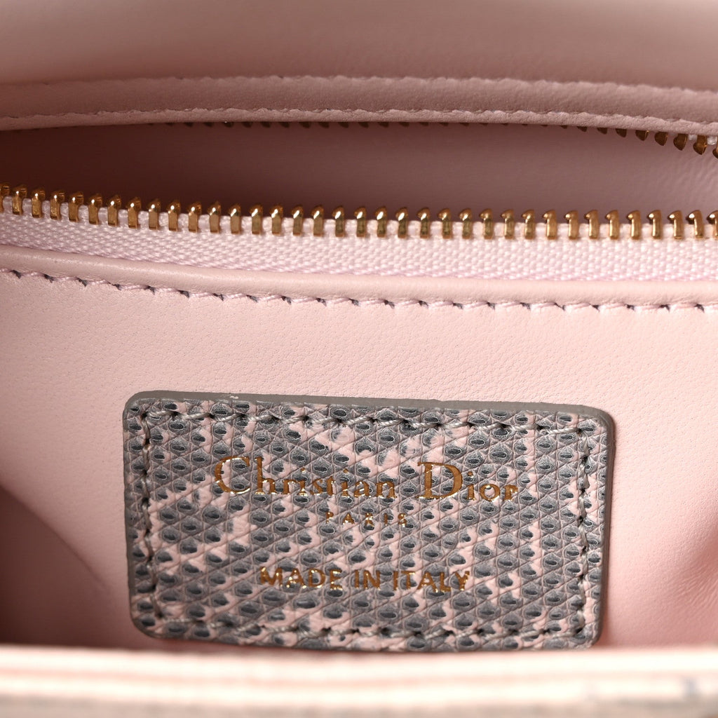 Christian Dior Lizard Ombre Mini Lady Dior Light Pink