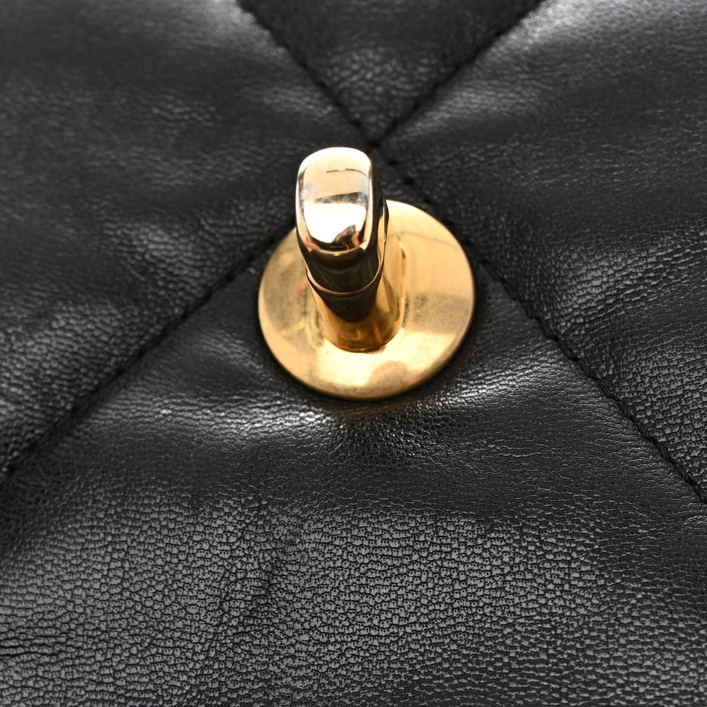 Chanel Shiny Goatskin Quilted Large Chanel 19 Flap Black