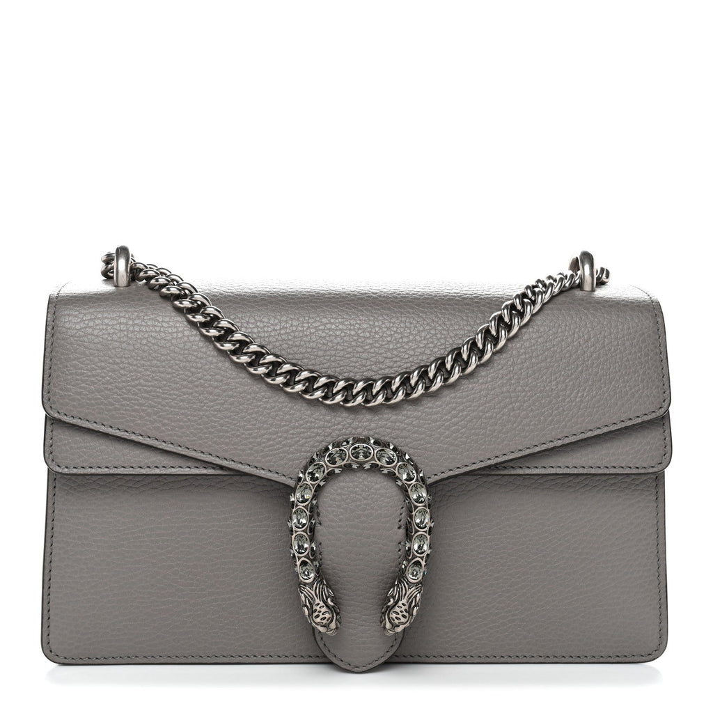 Gucci Pebbled Calfskin Small Dionysus Shoulder Bag Dusty Grey
