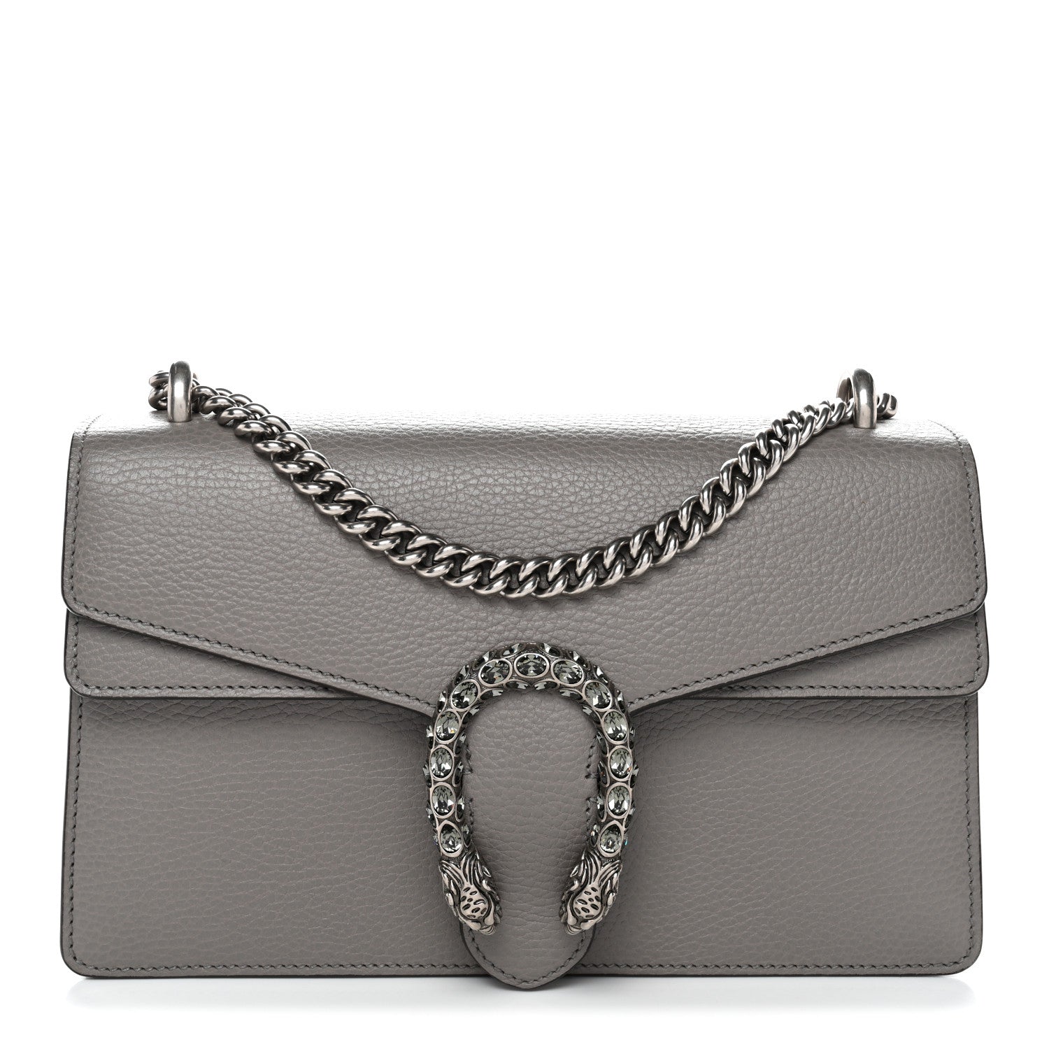 Gucci Pebbled Calfskin Small Dionysus Shoulder Bag Dusty Grey