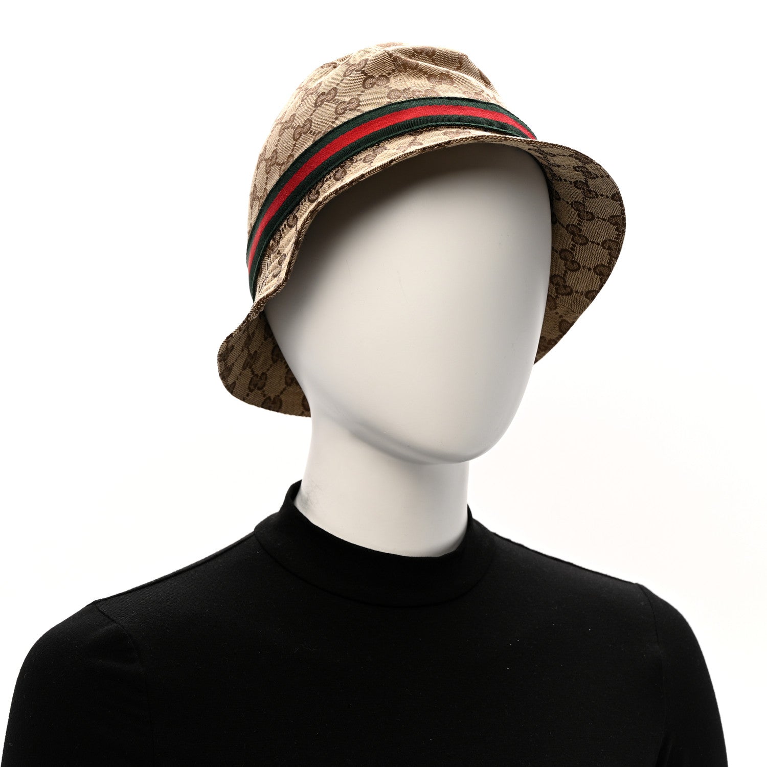 Gucci Monogram Web Bucket Hat M Brown