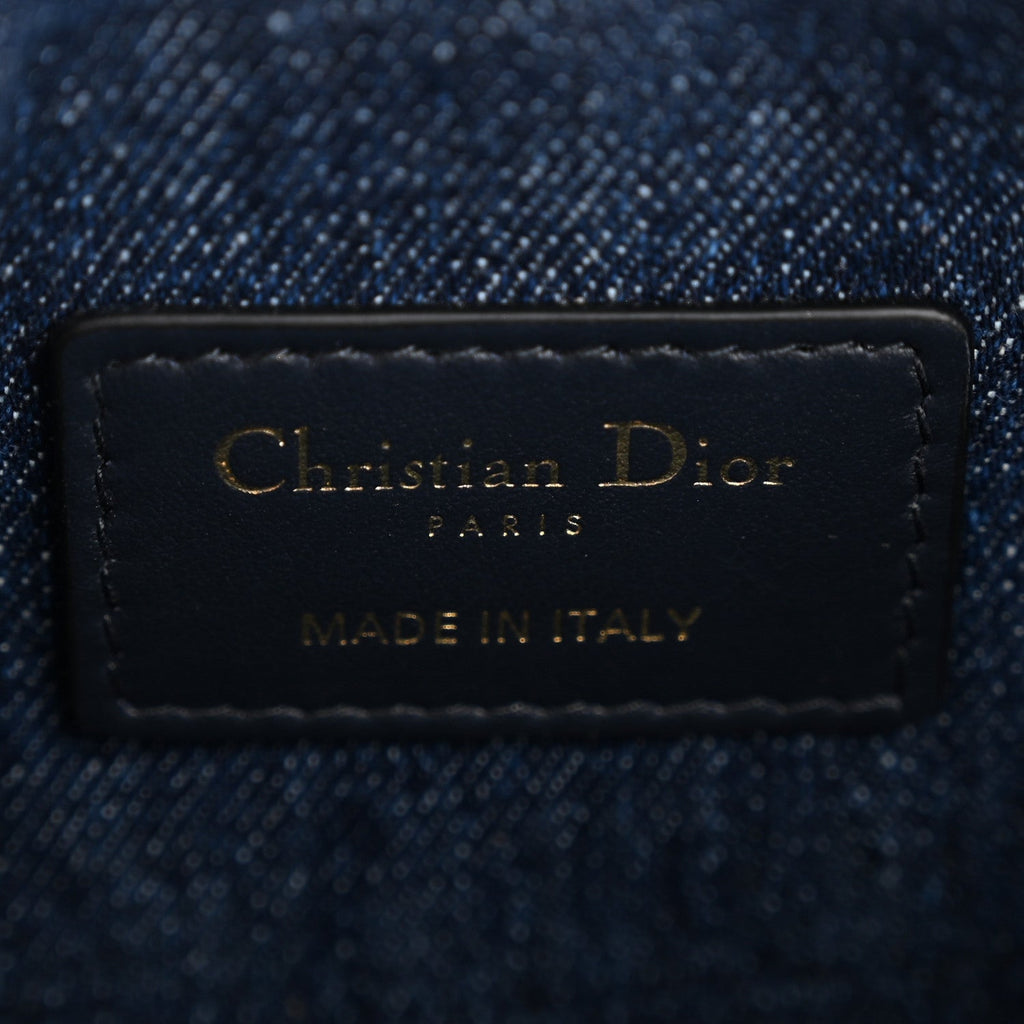 Christian Dior Denim Oblique Nano Groove 17 Bag Blue
