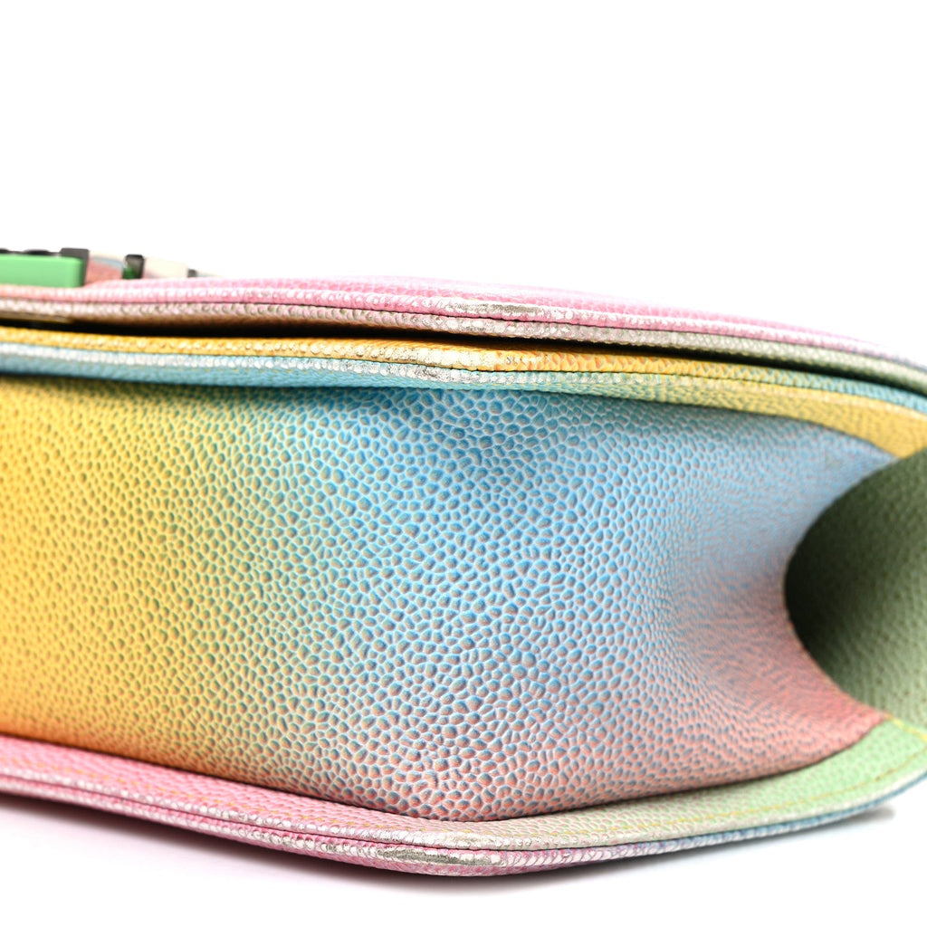 Chanel Caviar Quilted Medium Cuba Rainbow Boy Flap Multicolor