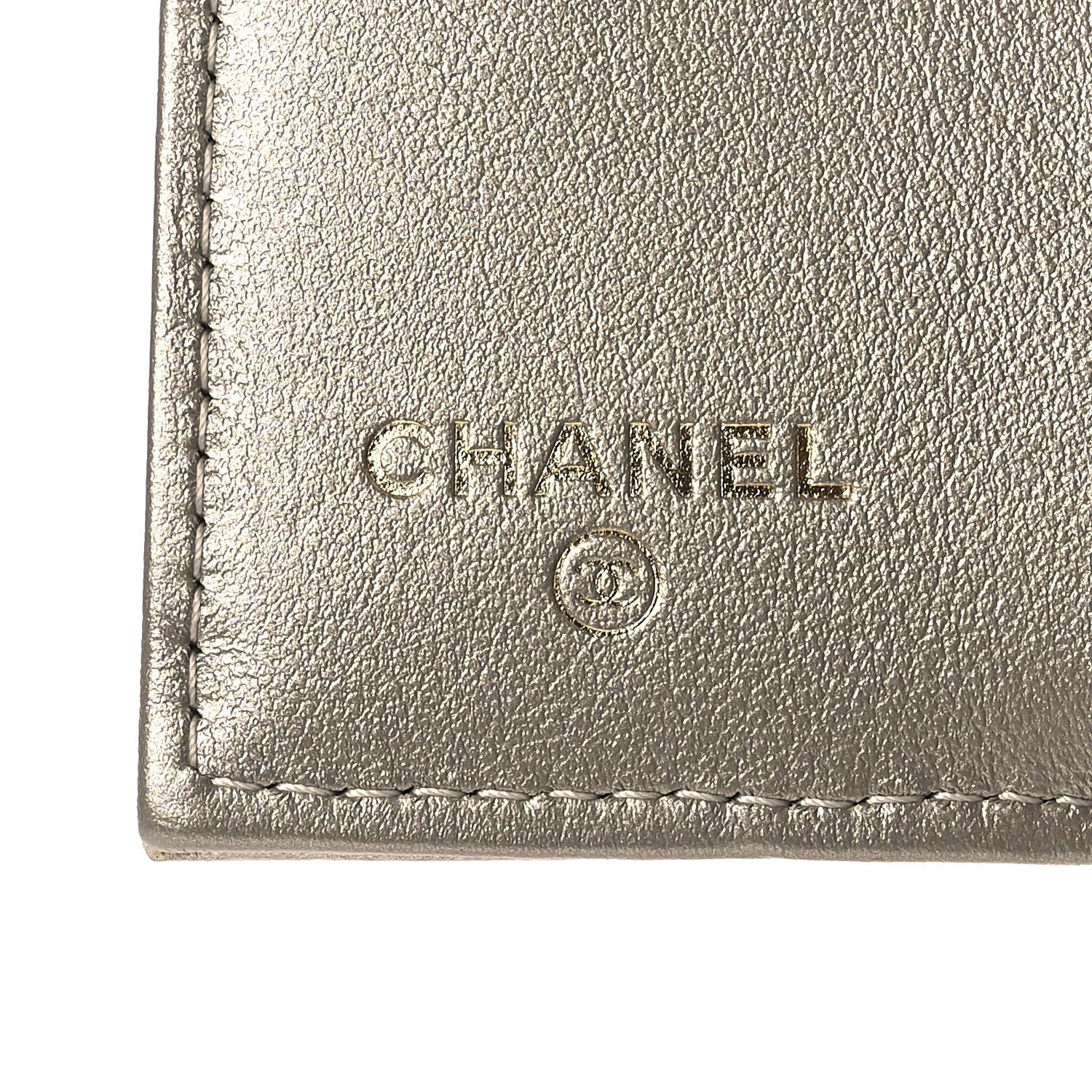 Metallic Aged Calfskin Quilted Reissue Compact Wallet Gold