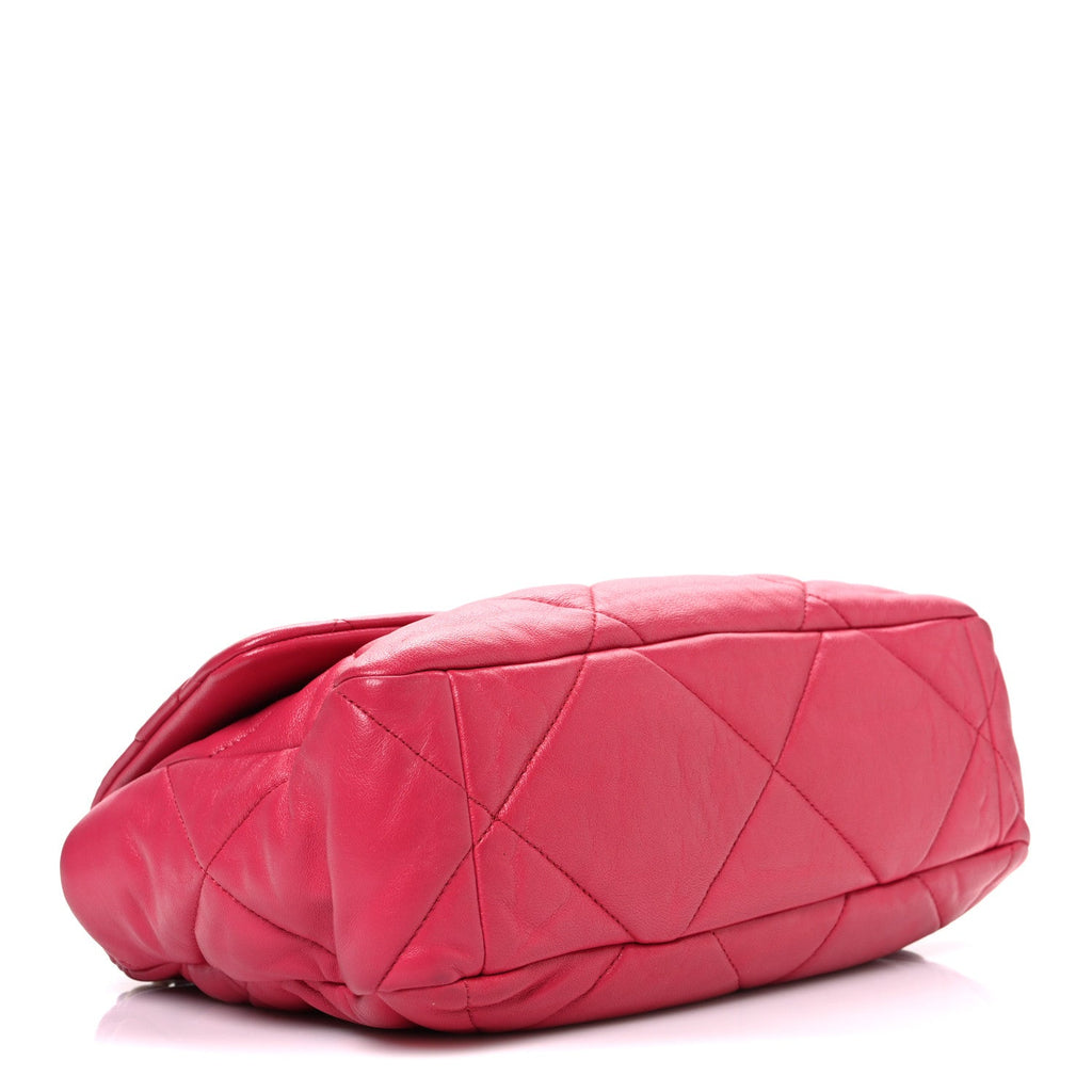 Chanel Goatskin Quilted Large Chanel 19 Flap Pink